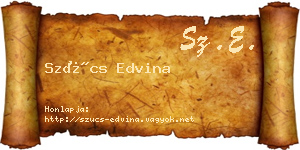 Szűcs Edvina névjegykártya